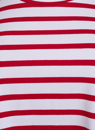 Zizzi T-skjorte i økologisk bomull med striper, Urban Red B.W.Stripe, Packshot image number 2