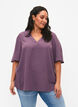 Kortermet bluse med A-fasong, Vintage Violet, Model image number 0