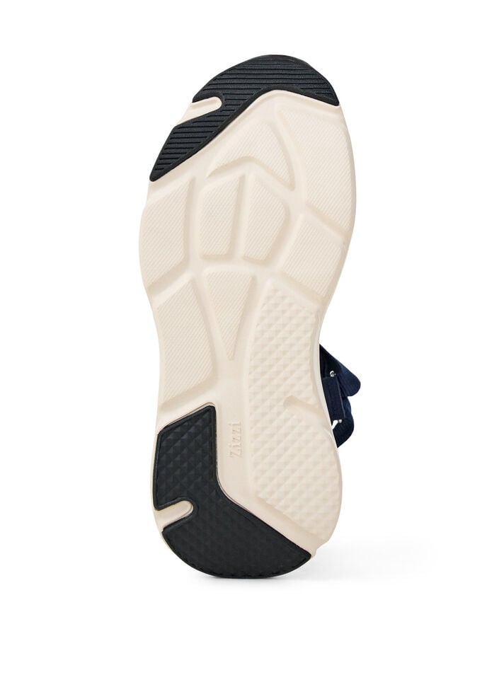 Komfortabel sandal med borrel&aring;s og st&oslash;tte til fotbuen, Bl&aring;, Packshot image number 4