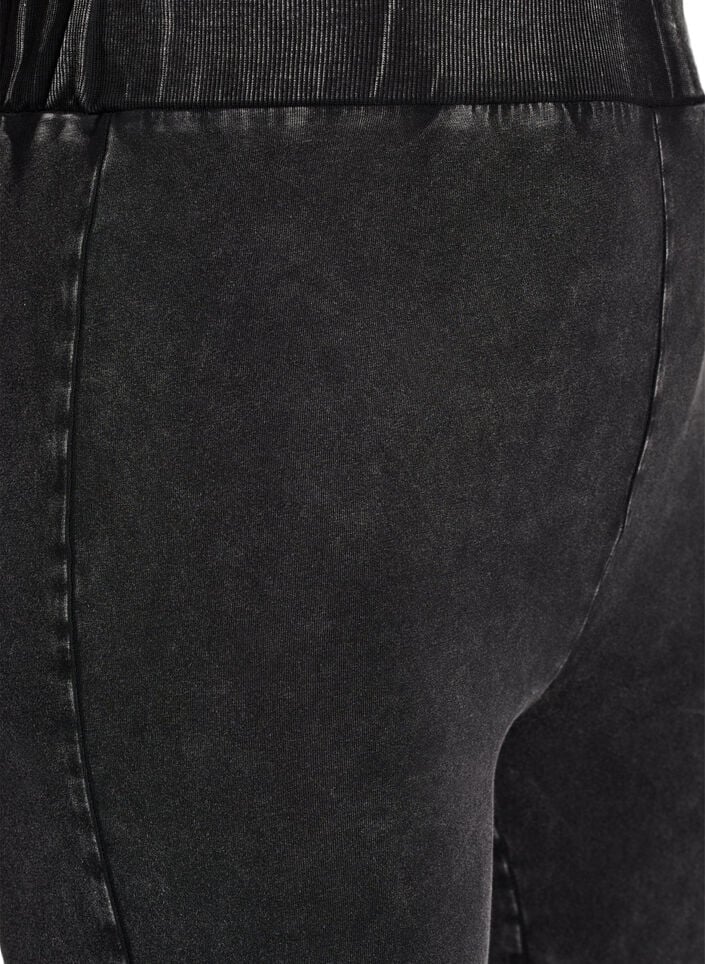 Tettsittende jersey shorts med vasket effekt, Svart, Packshot image number 2