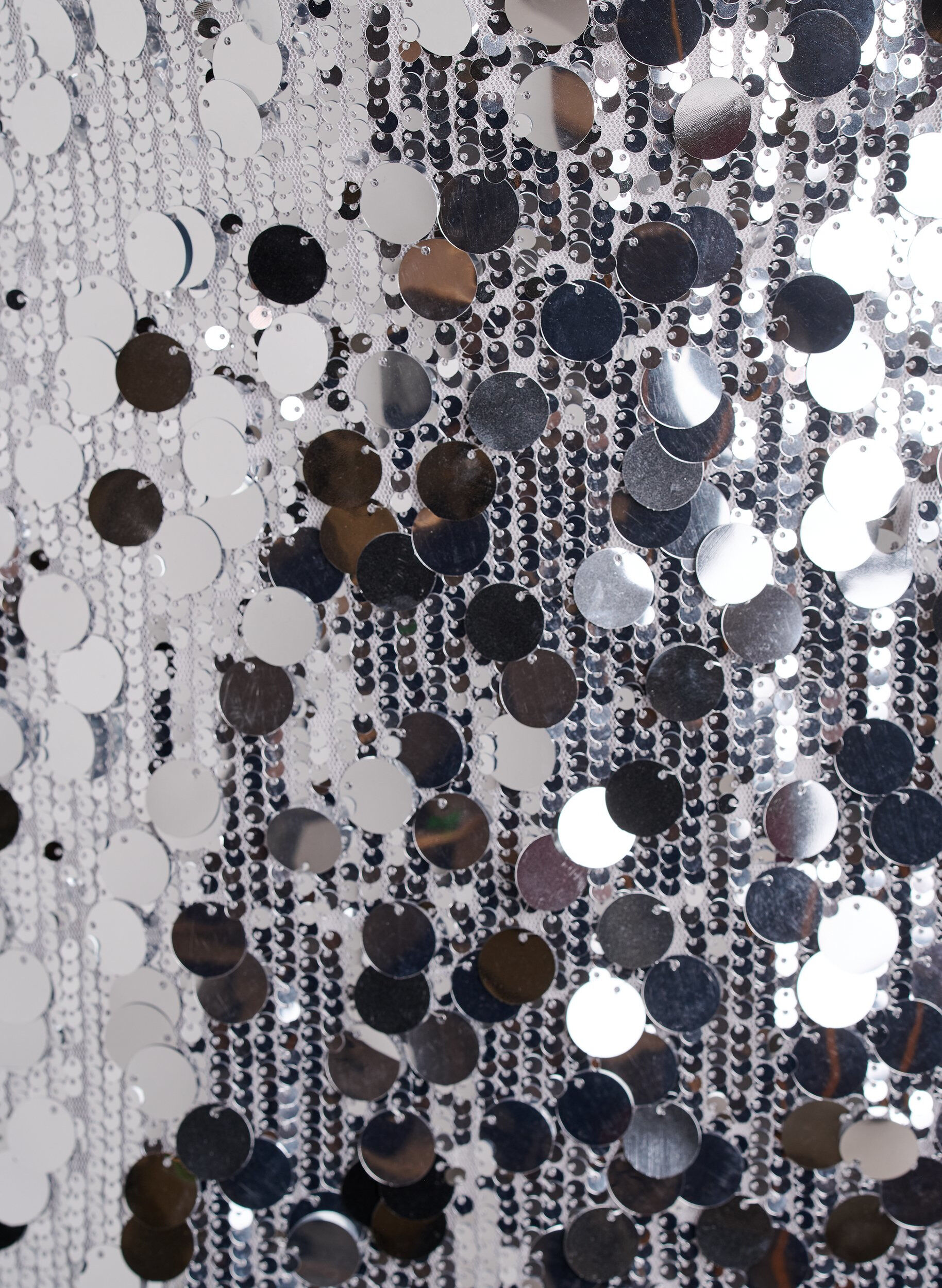 Zizzi Kort paljettskj&oslash;rt med elastisk midjeb&aring;nd, S&oslash;lv, Packshot image number 2