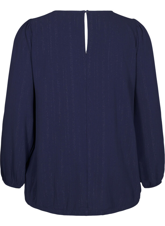 Bluse med sølvglitter, Blå, Packshot image number 1