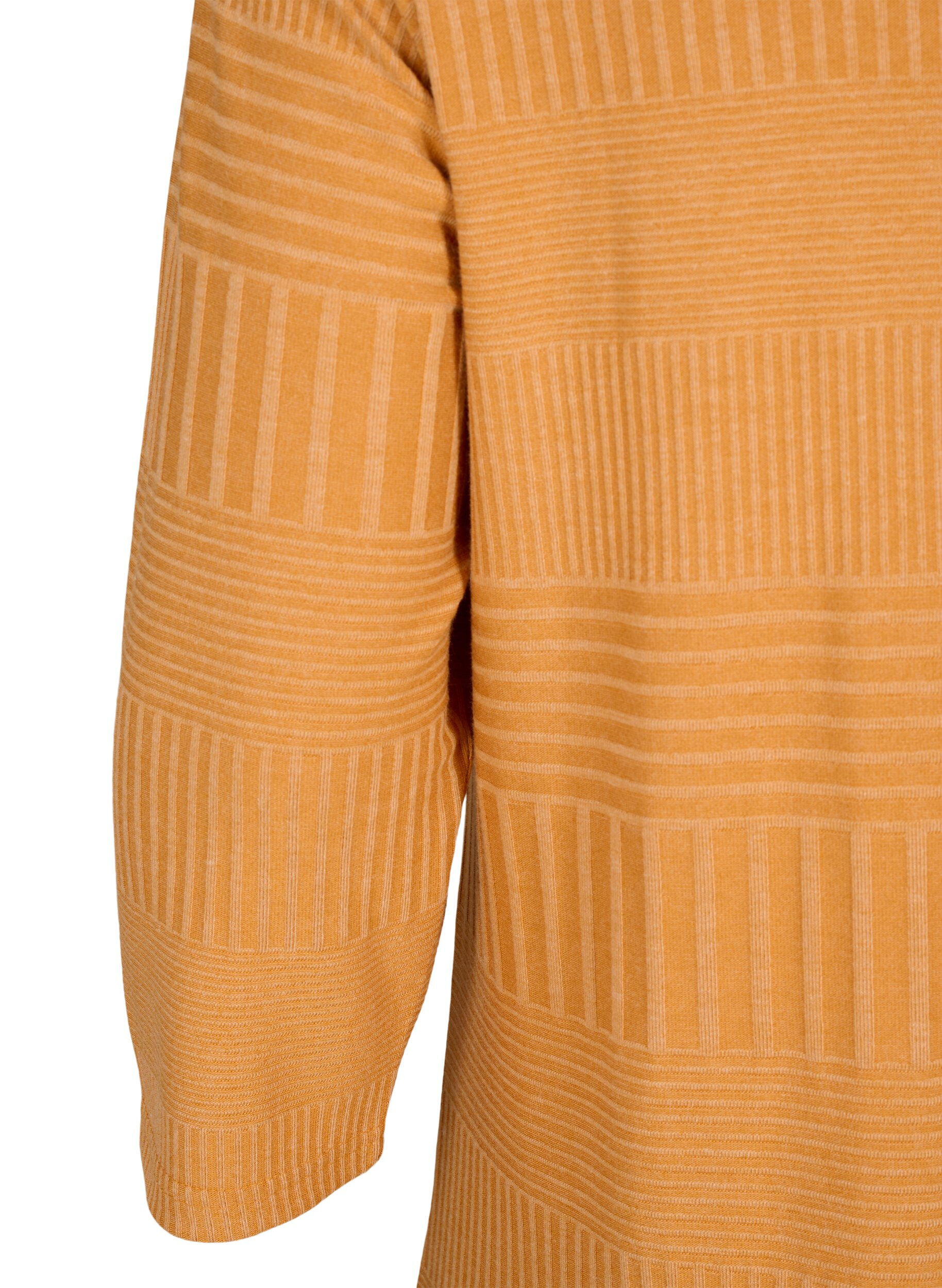Zizzi Kjole med 3/4-lange ermer og stripem&oslash;nster, Sudan Brown Mel., Packshot image number 2