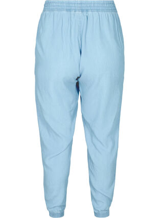 Løse bukser i lyocell, Light blue denim, Packshot image number 1