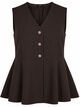 Stripet vest med peplum, Brun, Packshot image number 0