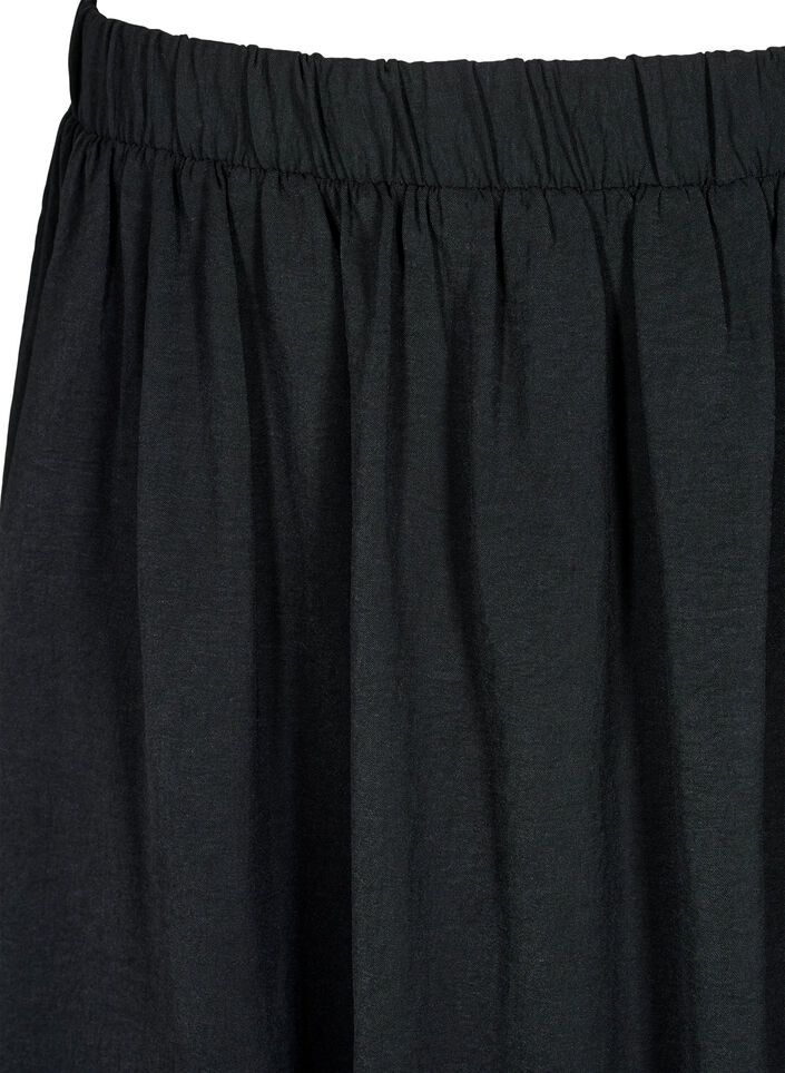 Kort ballongskjørt med elastisk linning, Black, Packshot