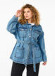 Dongerijakke med knytebelte, Blue Denim, Model image number 0