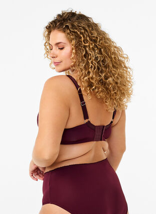 Zizzi Polstret BH med blomsterbroderi, Fig, Model image number 1