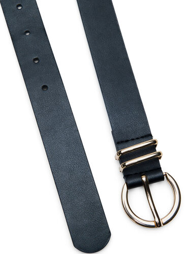 Belte i imitert skinn med gullfarget spenne, Black w. Gold Buckle, Packshot image number 2