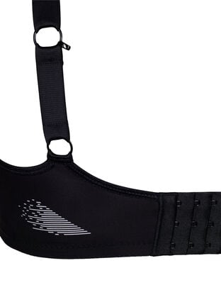 Zizzi CORE, HIGH SUPPORT WIRE BRA - Sportsbh med bøyle, Black, Packshot image number 3