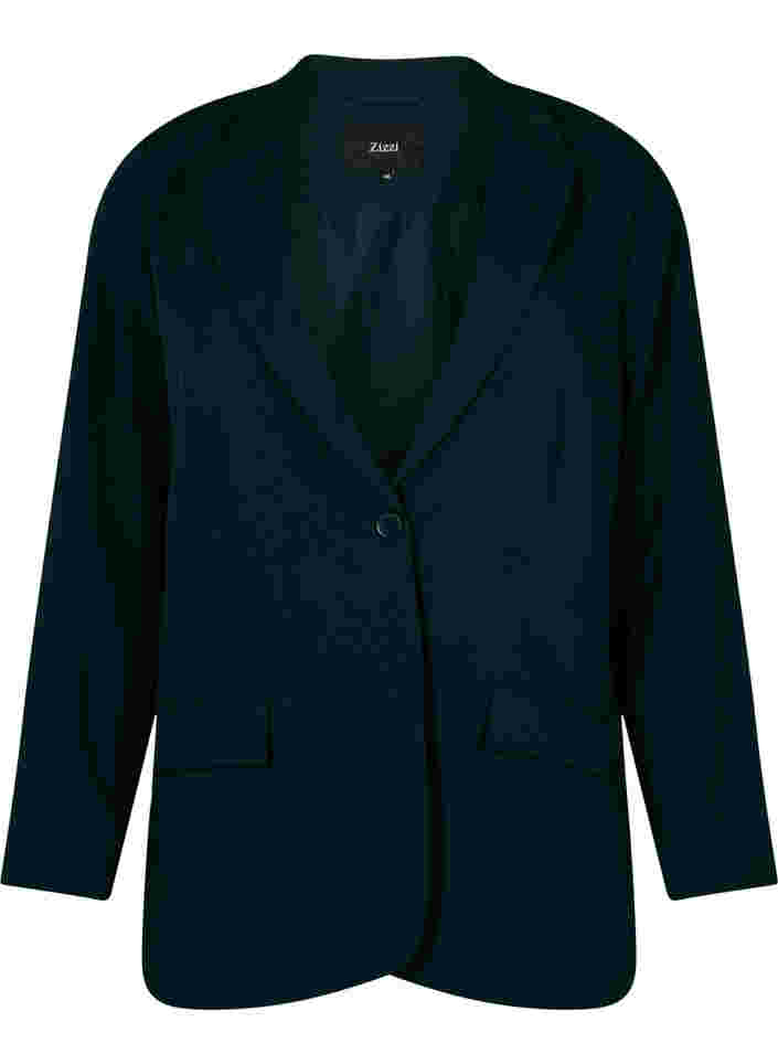 Klassisk blazer med lommer, Scarab, Packshot image number 0