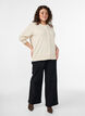 Finstrikket cardigan med rund hals, Beige, Model image number 1