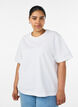 Boxy bomulls T-skjorte, Hvit, Model image number 0