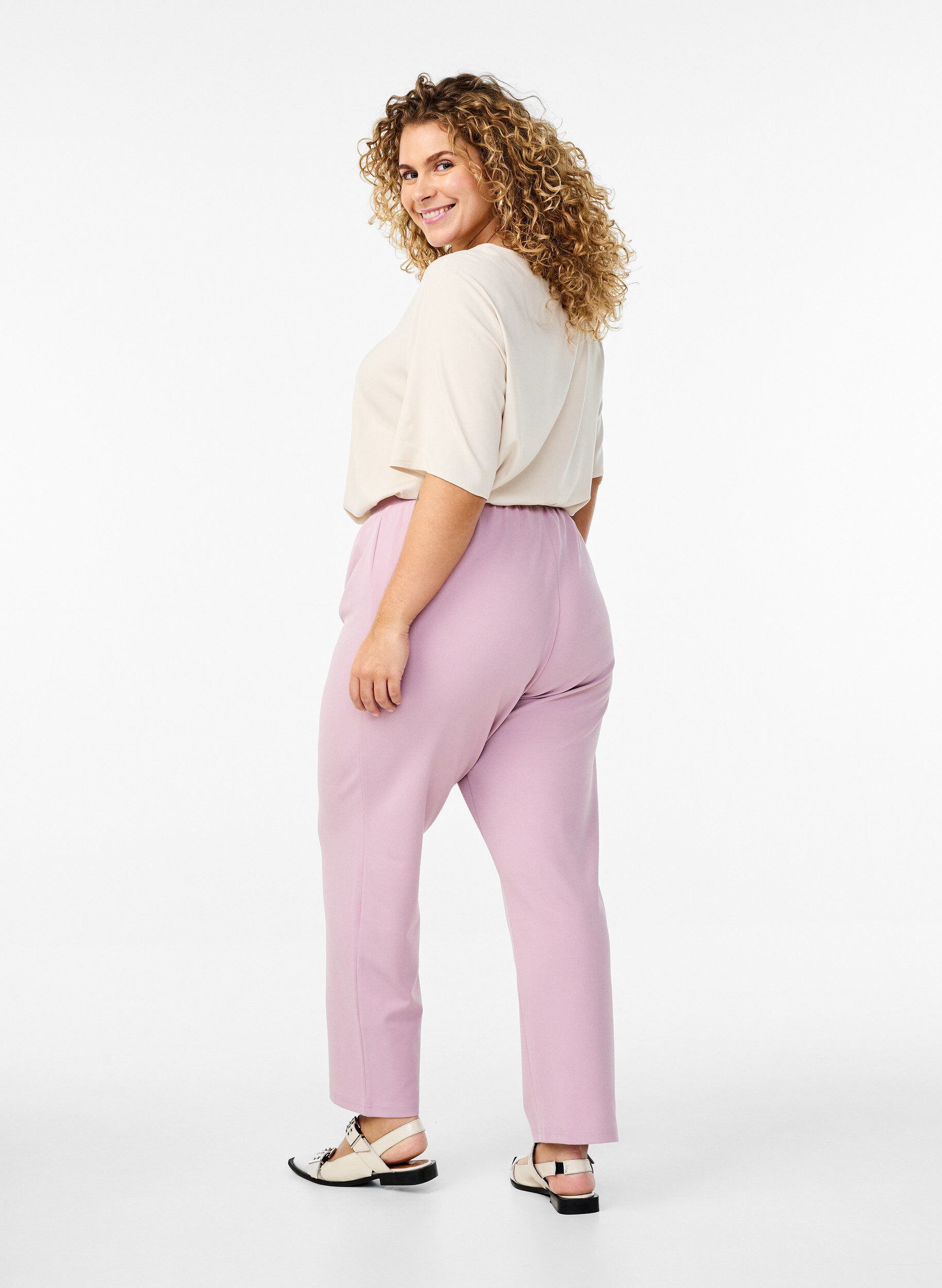 ZizziBukser med rett passform, Rosa, Model image number 1