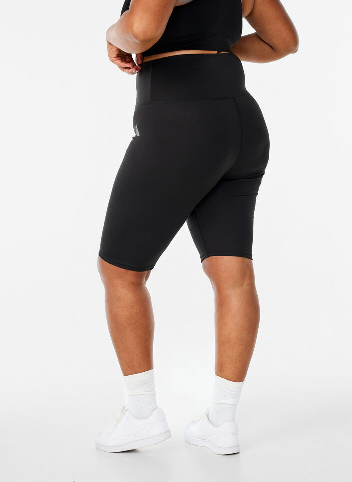 Lange tettsittende treningsshorts, Black, Packshot