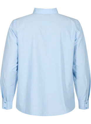 Bomullsskjorte med engelsk broderi, Chambray Blue, Packshot image number 1