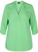 Bluse i viskose med 3/4 ermer og V-hals, Summer Green, Packshot image number 0