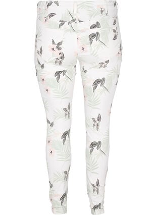 Zizzi Amy jeans med høyt liv og blomstermønster, White Flower AOP L78, Packshot image number 1