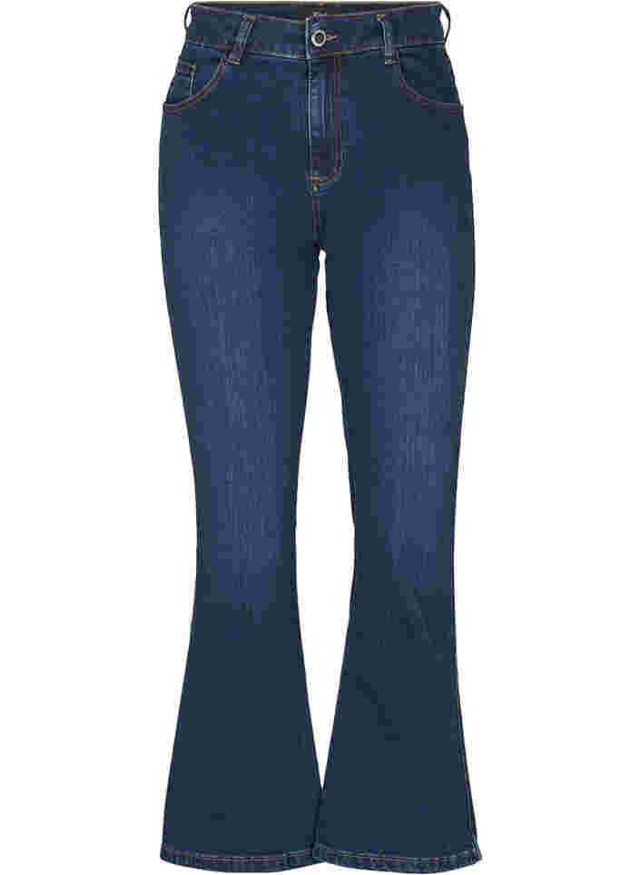 Ellen bootcut jeans med høyt liv, Dark Blue, Packshot image number 0