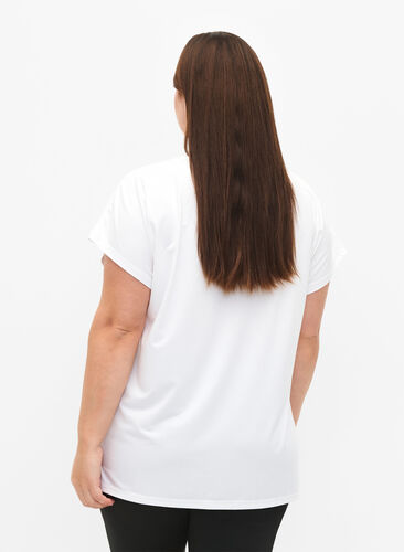 Kortermet trenings-T-skjorte, Bright White, Model image number 1