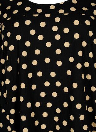 Kortermet bomullskjole med mønster, Black W. dot, Packshot image number 2
