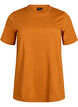 Basic T-skjorte i bomull med rund hals, Orange, Packshot image number 0