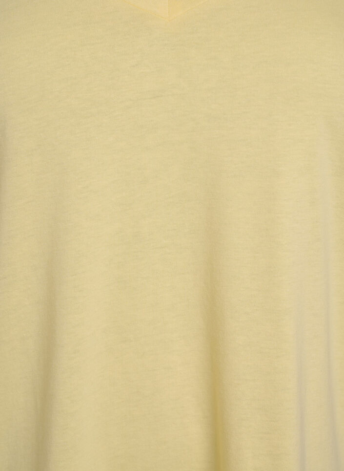 Kortermet t-skjorte med V-hals, Gul, Packshot image number 2