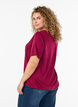 Bluse med blondeinnsats og ballongermer, R&oslash;d, Model image number 2