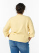 Ribbestrikket cardigan med knapper, Gul, Model image number 2