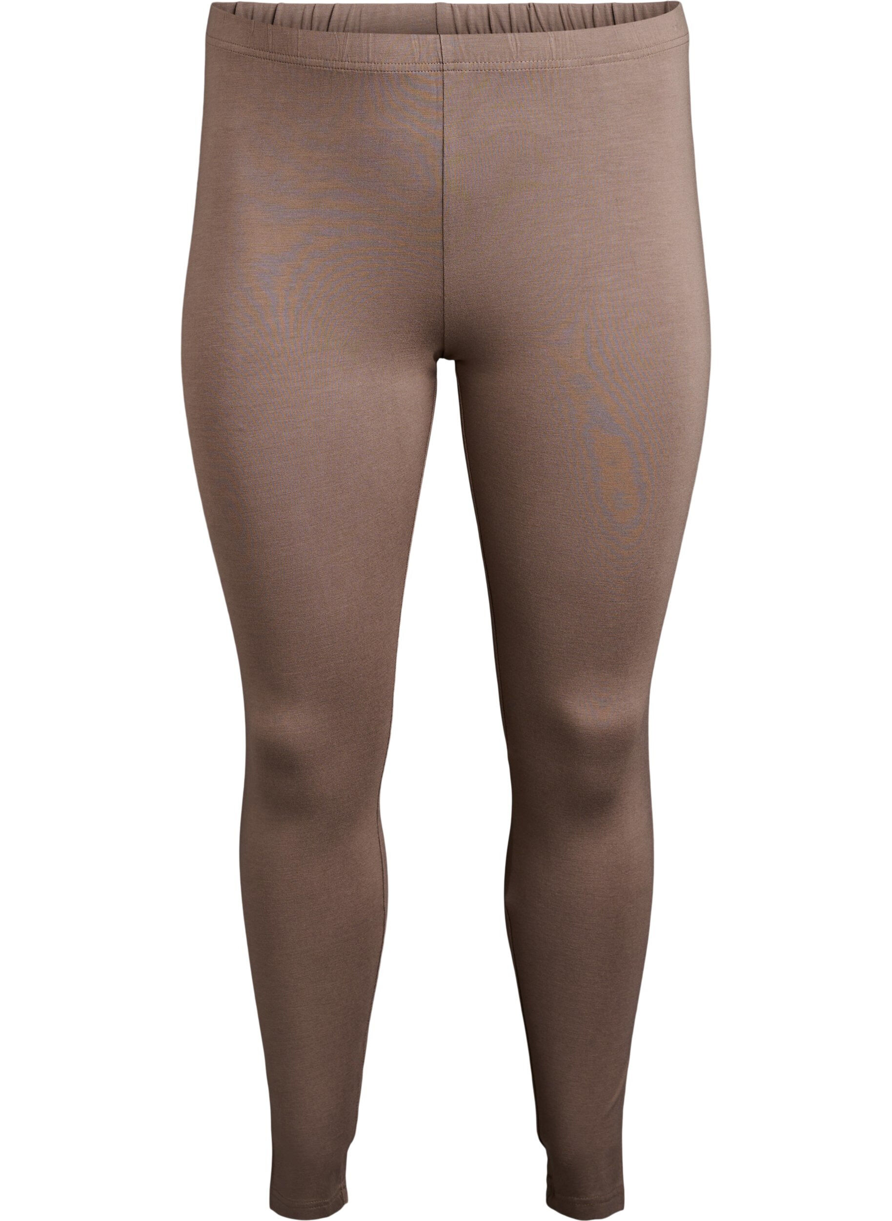 Zizzi Basis leggings i viskose, Brun, Packshot image number 0