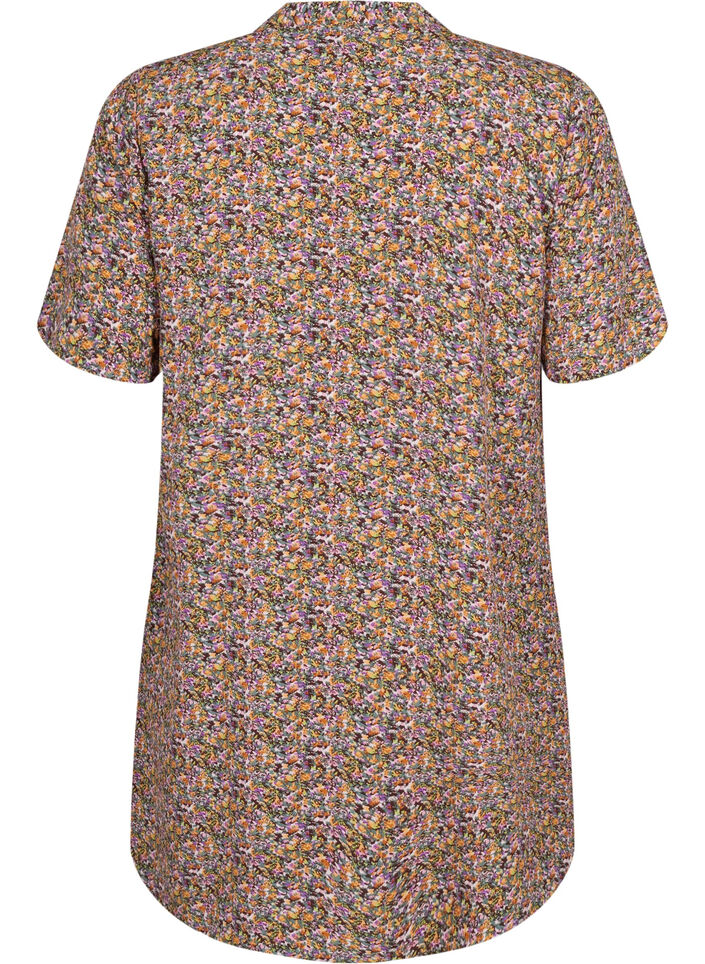 FLASH - Blomstrete tunika med korte ermer, Multi Ditsy, Packshot image number 1