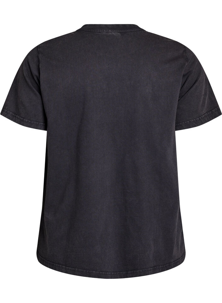Økologisk bomulls-T-skjorte med nagler, Grey Wash Reclaiming, Packshot