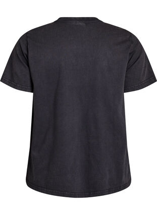 Zizzi Økologisk bomulls-T-skjorte med nagler, Grey Wash Reclaiming, Packshot image number 1