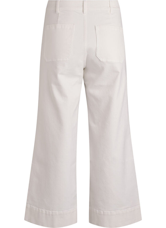Myra jeans med h&oslash;y midje og wide fit, Hvit, Packshot image number 1