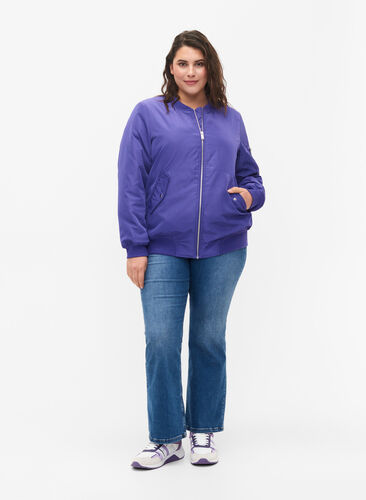 Bomberjakke med glidelås, Purple Opulence, Model image number 2