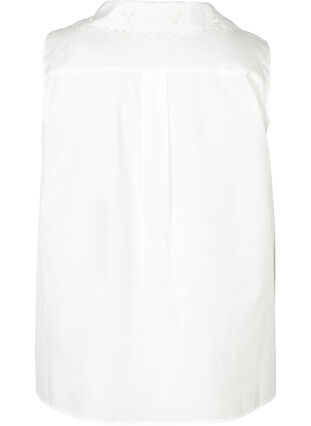 Skjorte i bomull uten ermer, Bright White, Packshot image number 1