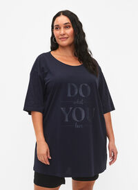 Oversized bomulls T-skjorte med mønster, Night Sky DO, Model
