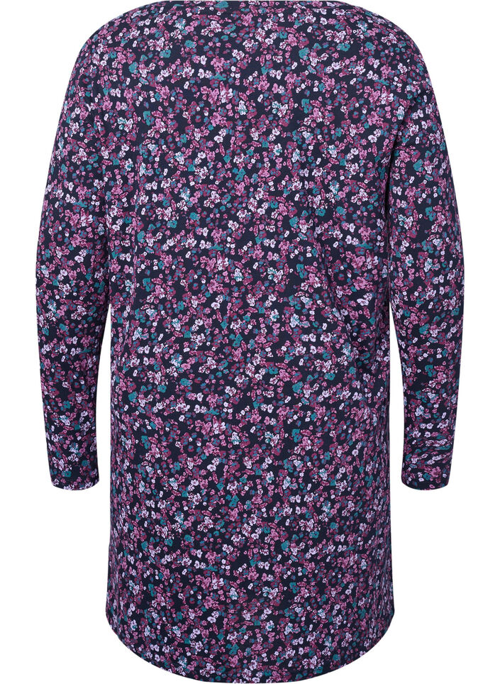 Langermet nattkjole i bomull, Night Sky Disty AOP, Packshot image number 1