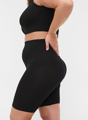 Sømløse sykkelshorts, Black, Model image number 2