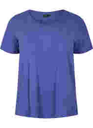 Ensfarget basis T-skjorte i bomull, Deep Cobalt