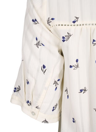 Kort kjole i viskose med blondebesetning og A-snitt, Birch w. Flower, Packshot image number 3