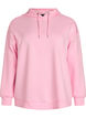 Sporty hettegenser i scuba-materiale med dekorative s&oslash;mmer, Rosa, Packshot image number 0