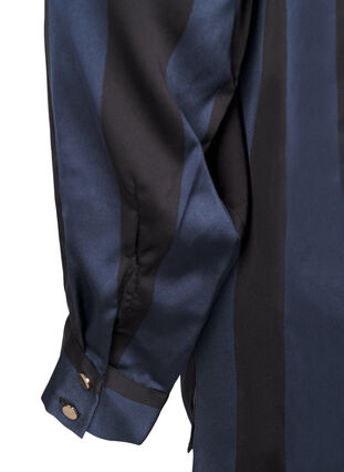 Zizzi Satengskjorte med striper, Spellbound w. Black, Packshot image number 4