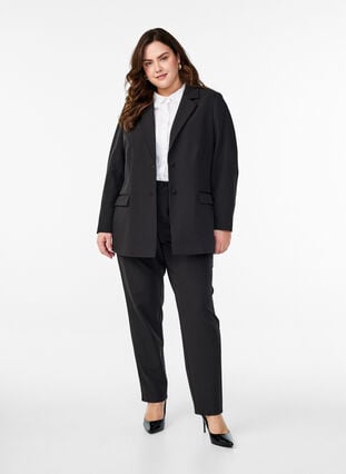 Zizzi Klassisk blazer med knappelukking, Black, Model image number 2