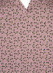 Langermet bluse med blomsterprint og V-hals, Brun, Packshot image number 2