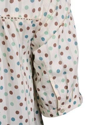 Zizzi Kort viskosekjole med blonderkant og A-formet snitt, Hvit, Packshot image number 3