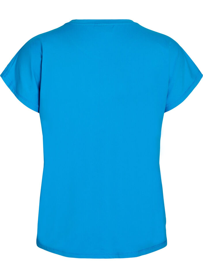 Ensfarget trenings-T-skjorte, Bl&aring;, Packshot image number 1