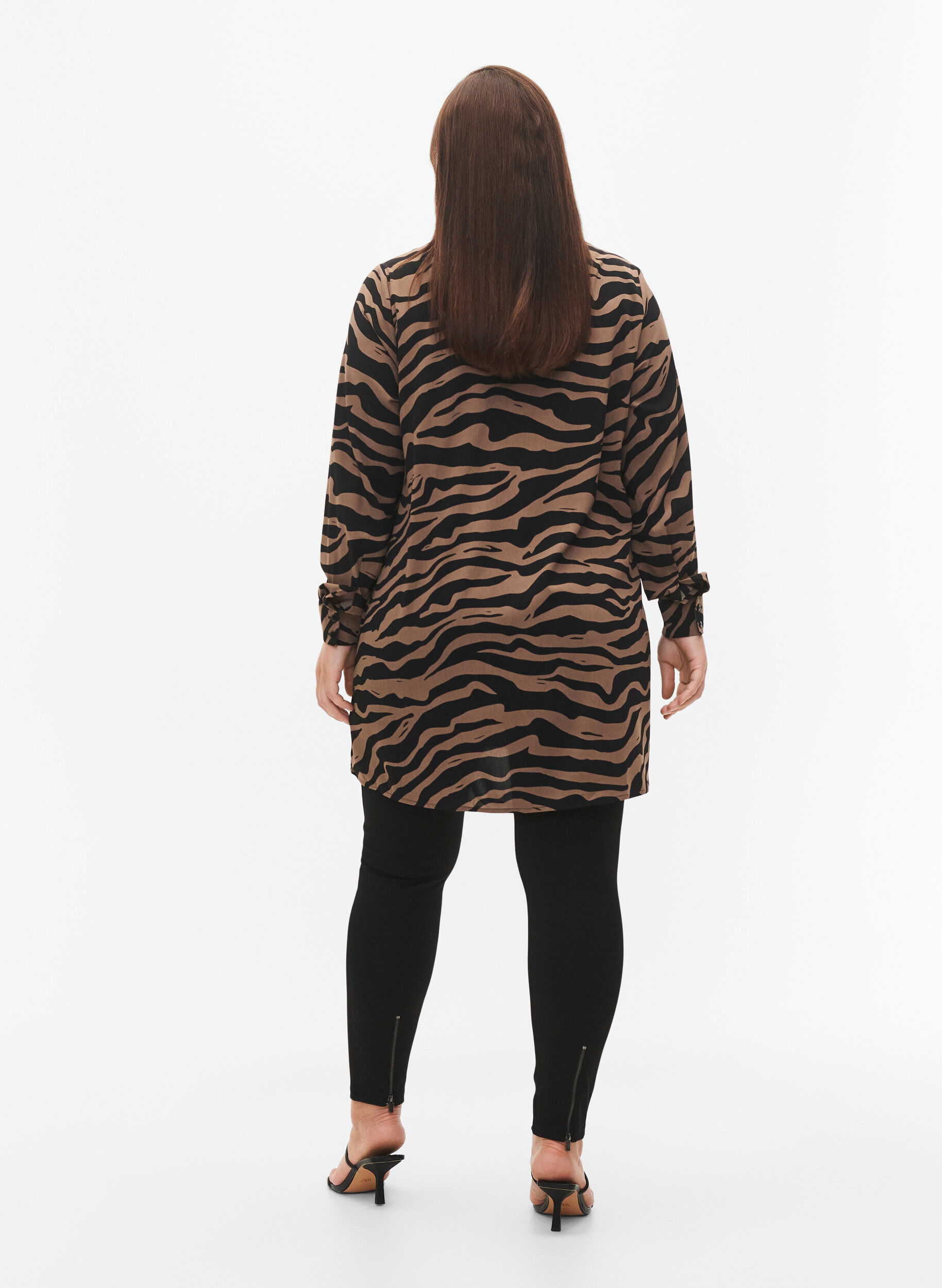 Zizzi Leggings med glidel&aring;s, Black, Model image number 1