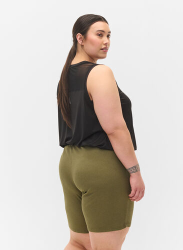 Løse shorts med en ribbet struktur, Ivy Green, Model image number 1