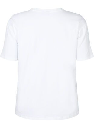 T-skjorte i økologisk bomull med similisteiner, White, Packshot image number 1